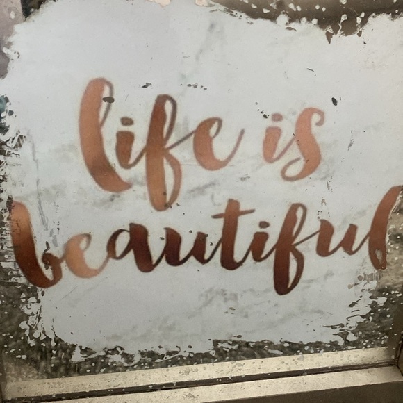 Pier 1 Mirrored Wall Art. “Life is Beautiful”. 10 X 10. - Picture 6 of 14